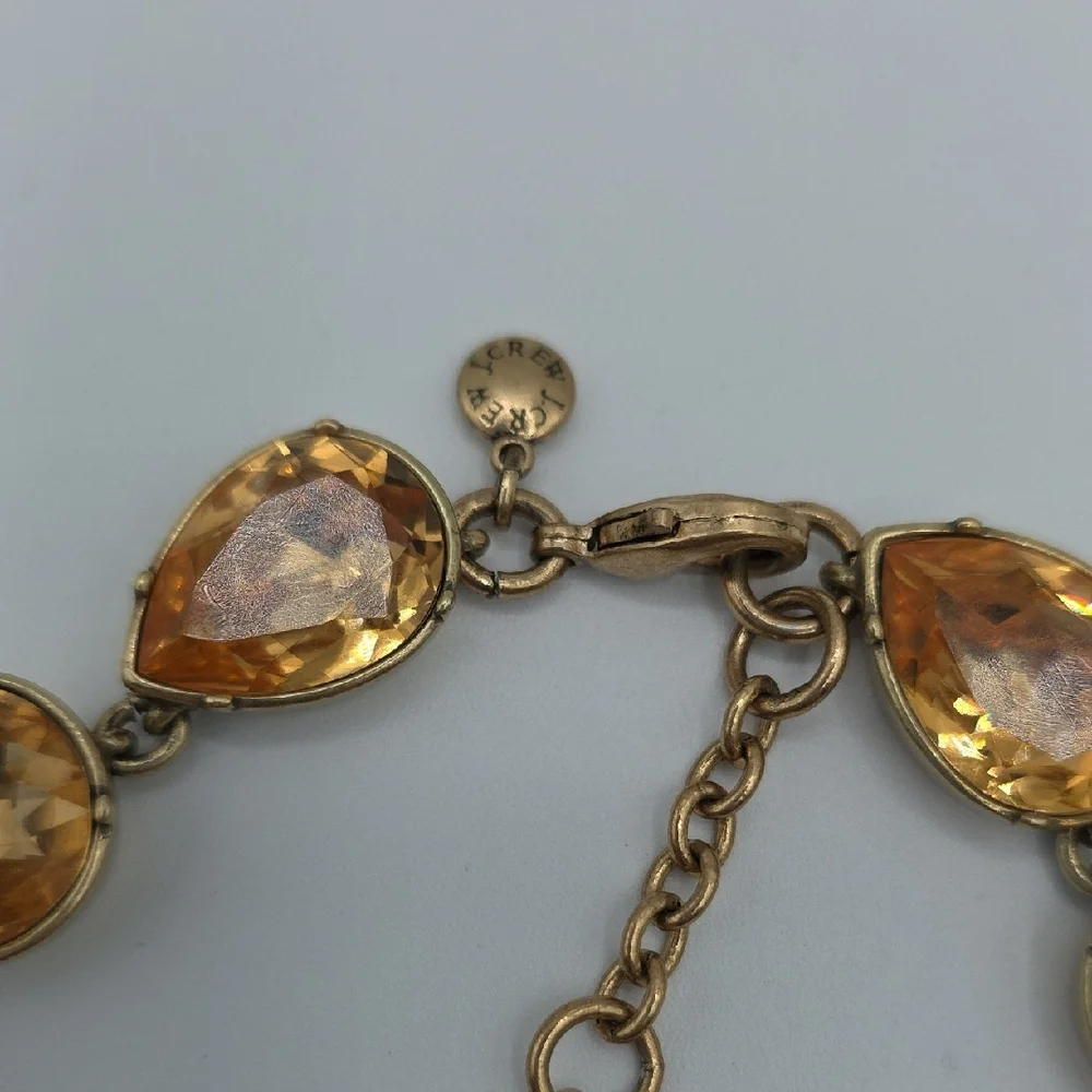 J. Crew Gold Necklace with Amber Stones